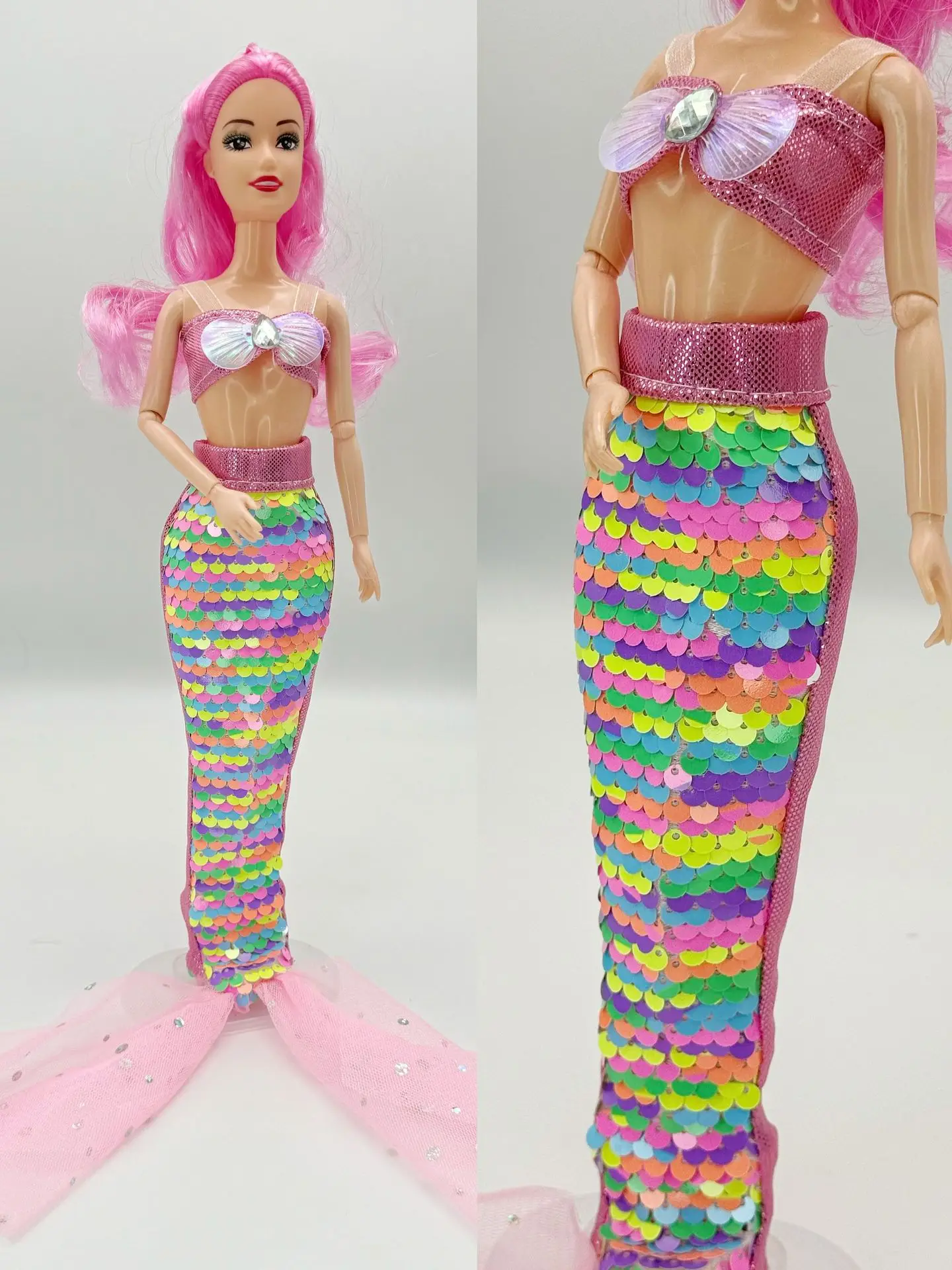 11 pollici sirena bambola set completo multi giunti mobili 1/6 30 cm bambola con gonna di paillettes vestiti vestito ragazze vestono giocattoli regali fai da te