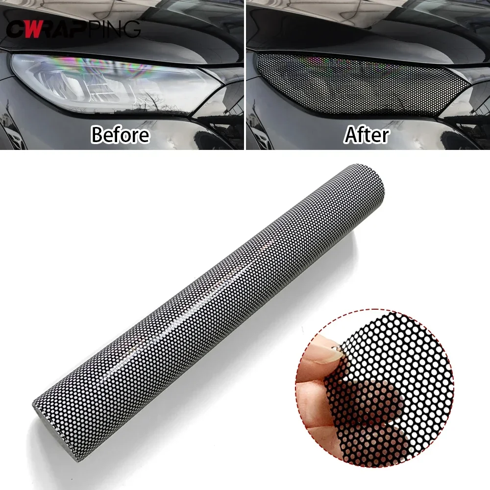 Car Headlight Sticker Perforated Vinyl Wrap Waterproof Anti-scratch Stickers Adhesive Protective Film for Car Accessories