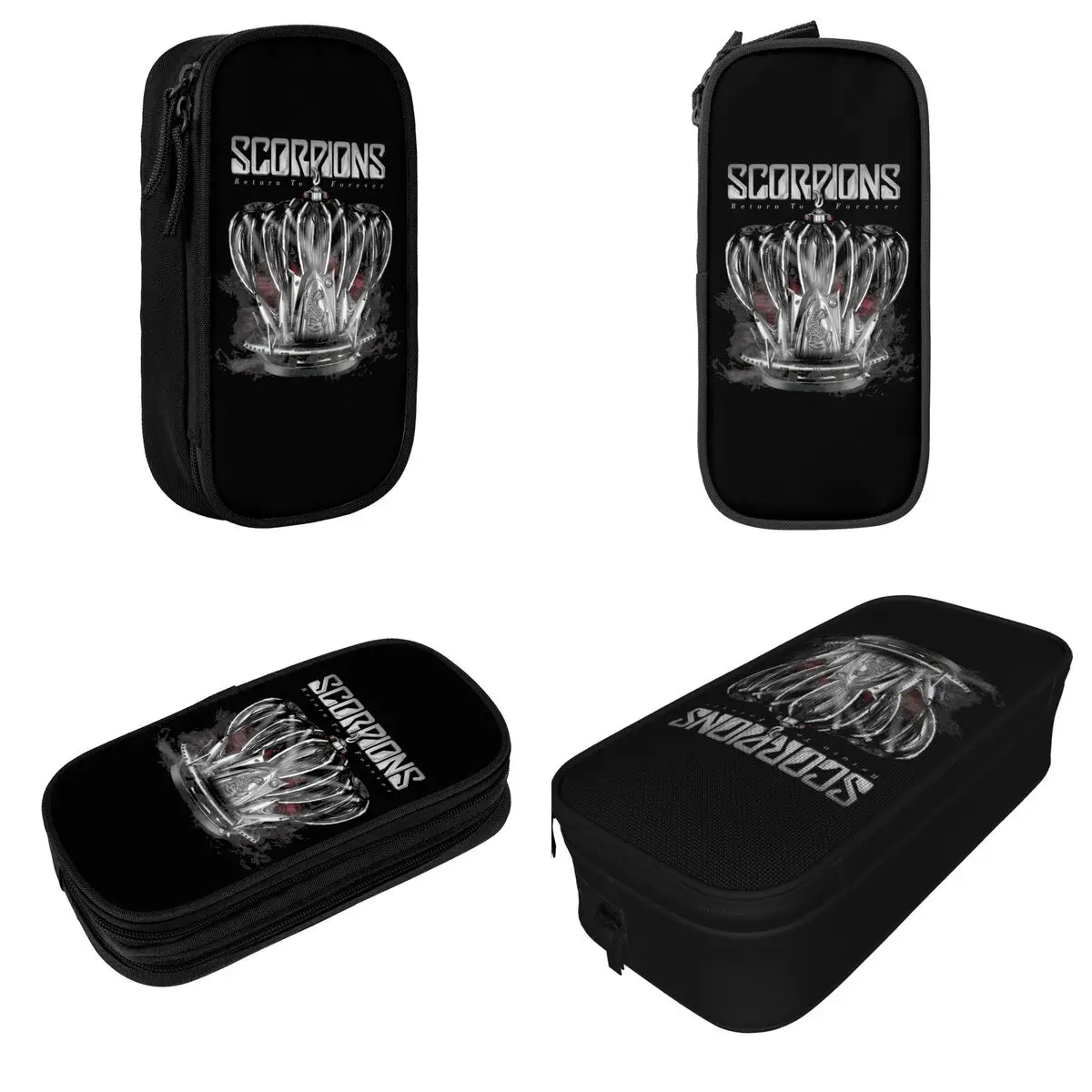 Scorpions Metal Rock Band Pen Box Double Layer Large-capacity Kids Pencil Case Stationery Perfect Gifts