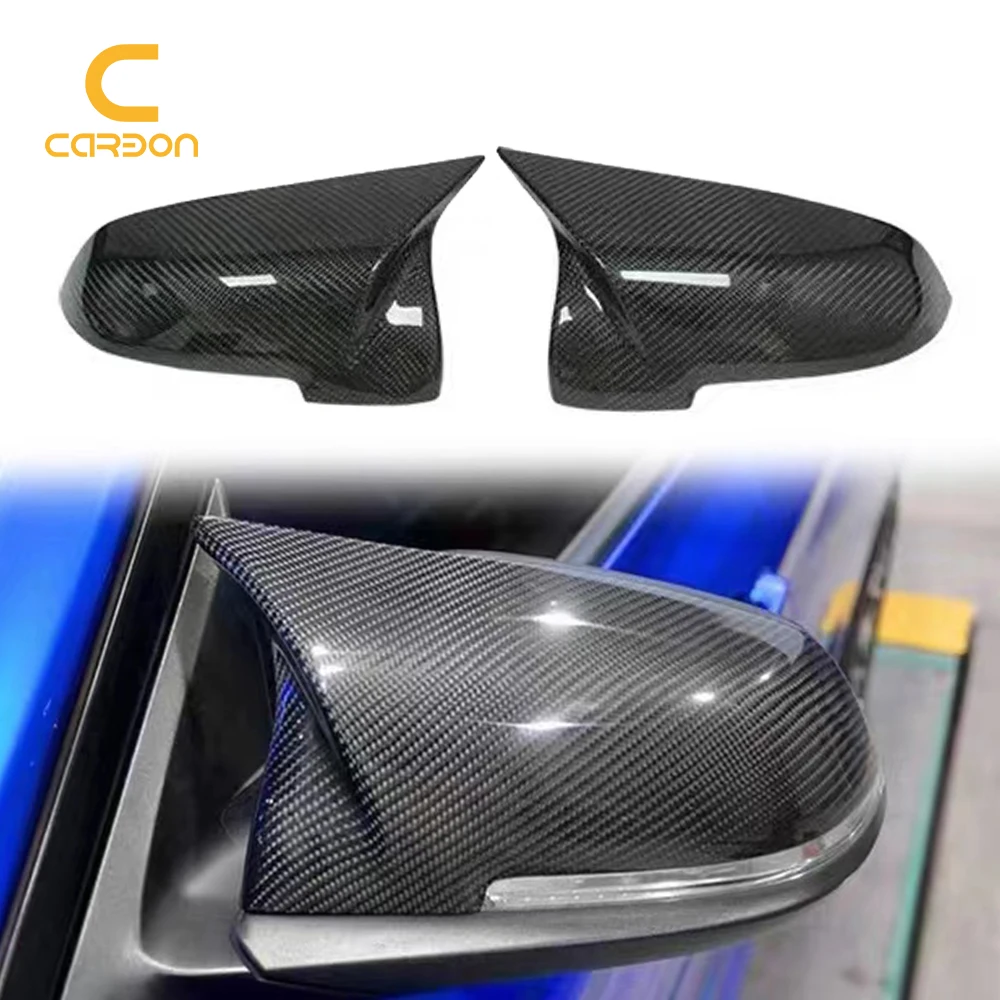 

Cow Horn Car Rearview Mirror Cover Side Wing Protect Frame Covers Carbon Fiber Trim Shell For BMW 5 Series F10 2013-2017