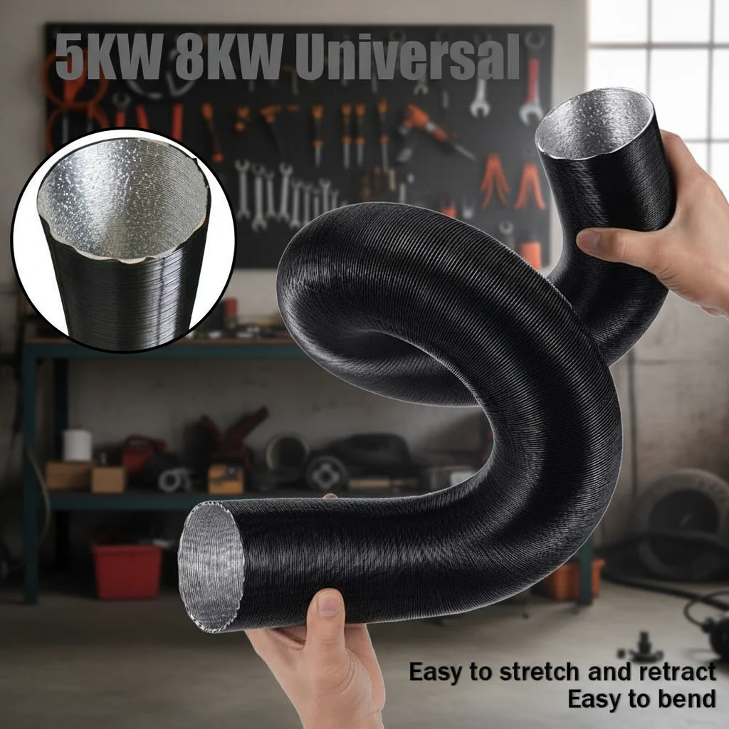 

75mm Diameter 300cm Length Air Heater Duct Pipe Tube Hose Line+Connectorc Diesel Parking Heater for Webasto Eberspacher 1pcs