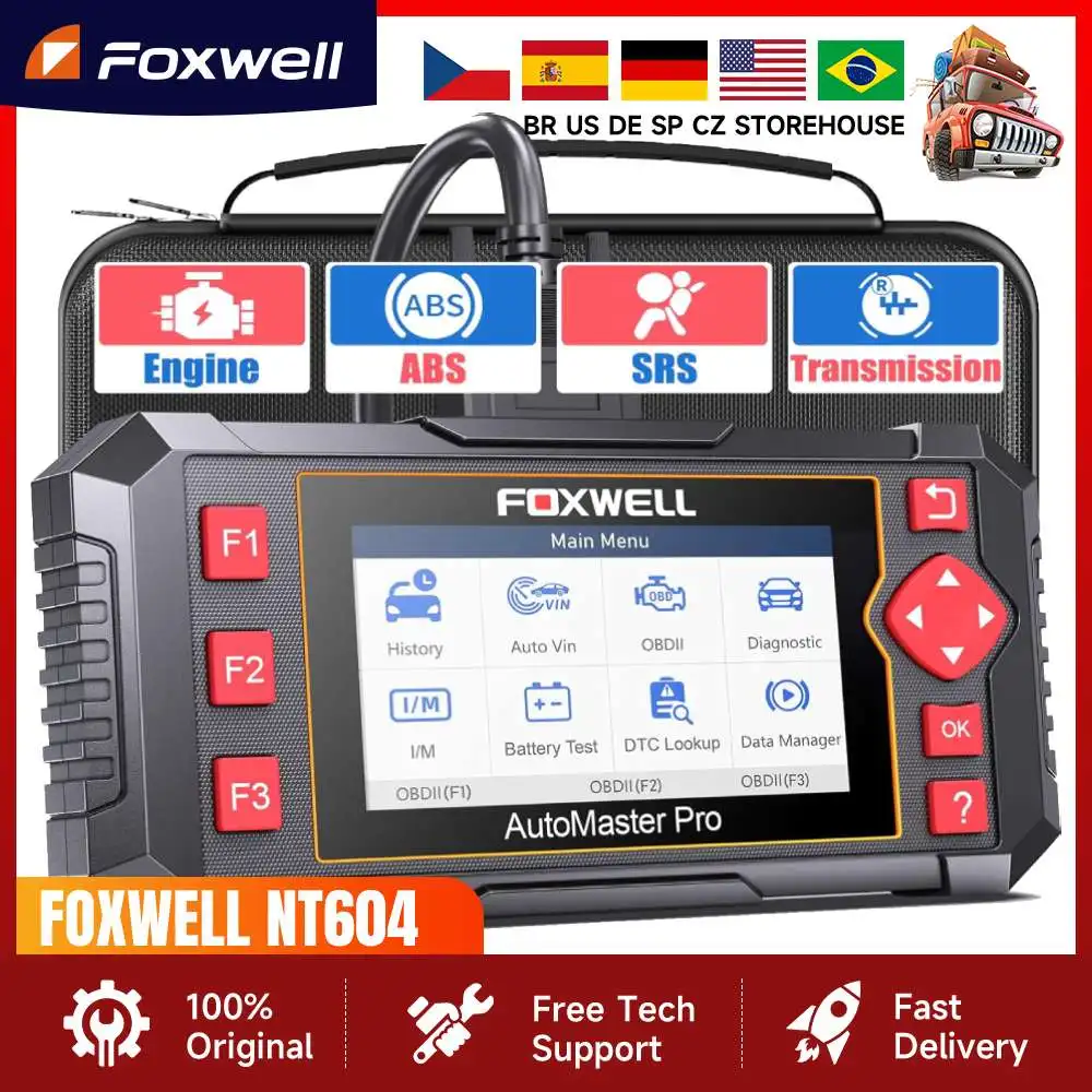 FOXWELL NT604 Elite OBD2 Scanner Engine ABS SRS Transmission Diagnostic Tools Automotive Scanner OBD 2 Car Diagnostic Tools