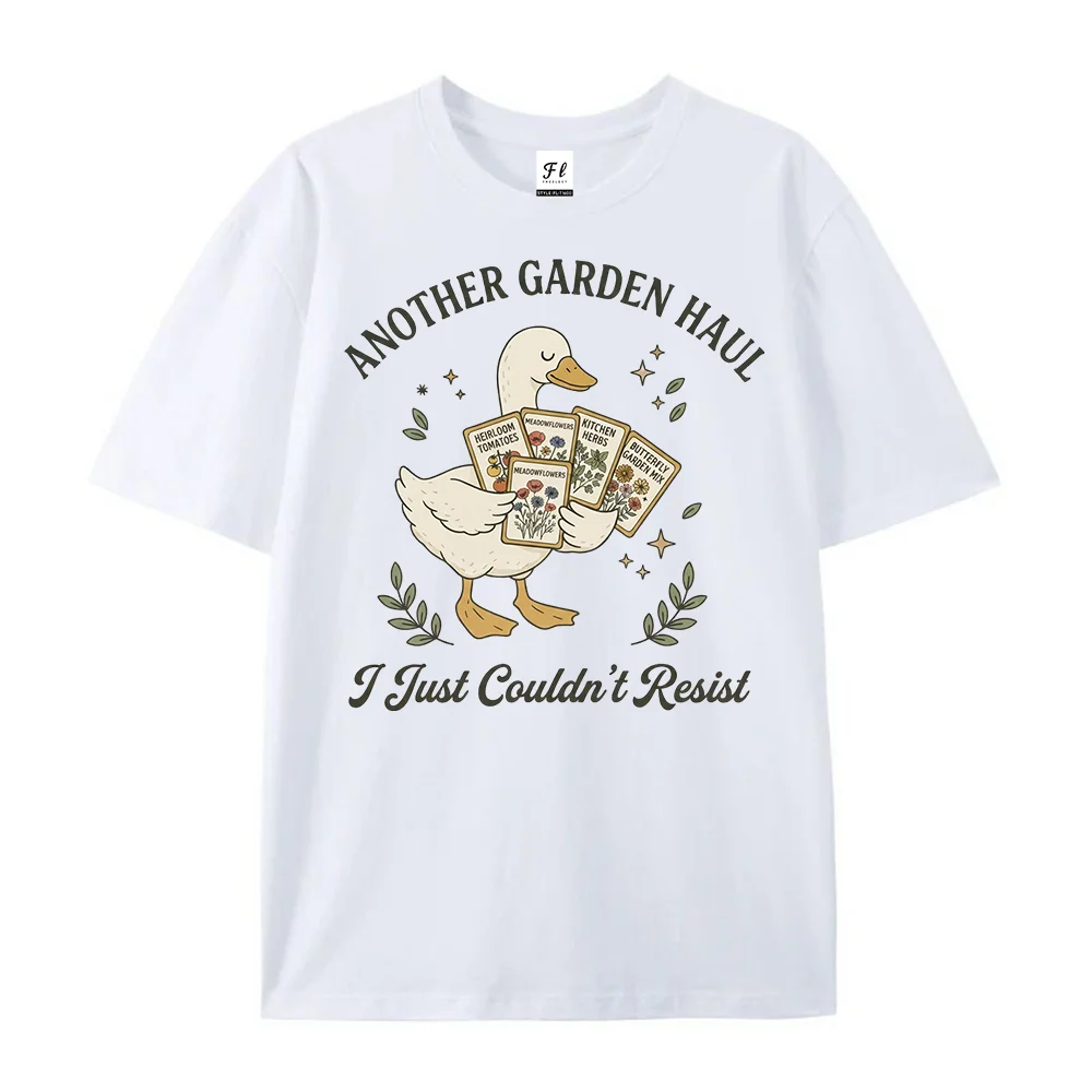 Women T-Shirt Funny Duck Garden Haul Graphic Tee Another Garden Haul I Just Couldn't Resist Vintage Cottagecore Short Sleeve