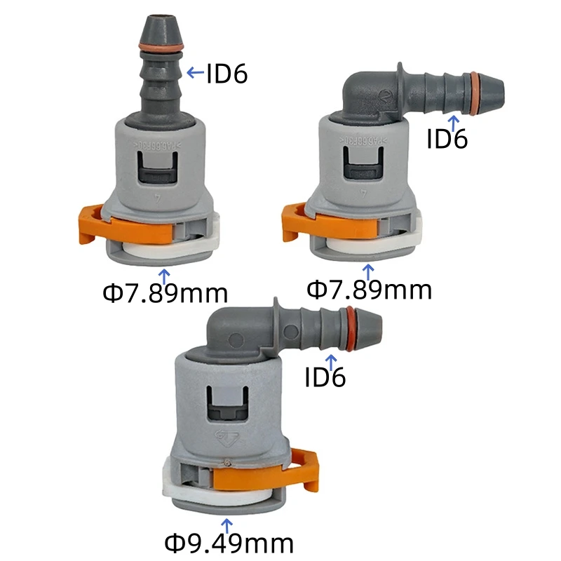 Original Auto-Kraftstoffleitung Schnellkupplung 7,89mm 9,49 ID6 Winkelstück 5/16 Kraftstoffrohranschlüsse Filter 3/8 Buchsenanschluss 2 Stück pro Set – Detail 1