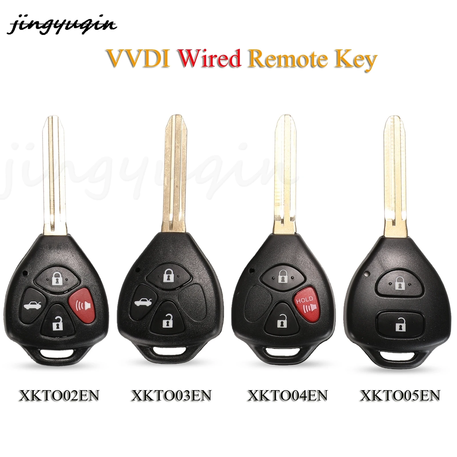 

jingyuqin XKTO02EN XKTO03EN XKTO04EN XKTO05EN Xhorse Wired Universal Remote Key For VVDI2 VVDI Key Tool For Toyota Style Flat