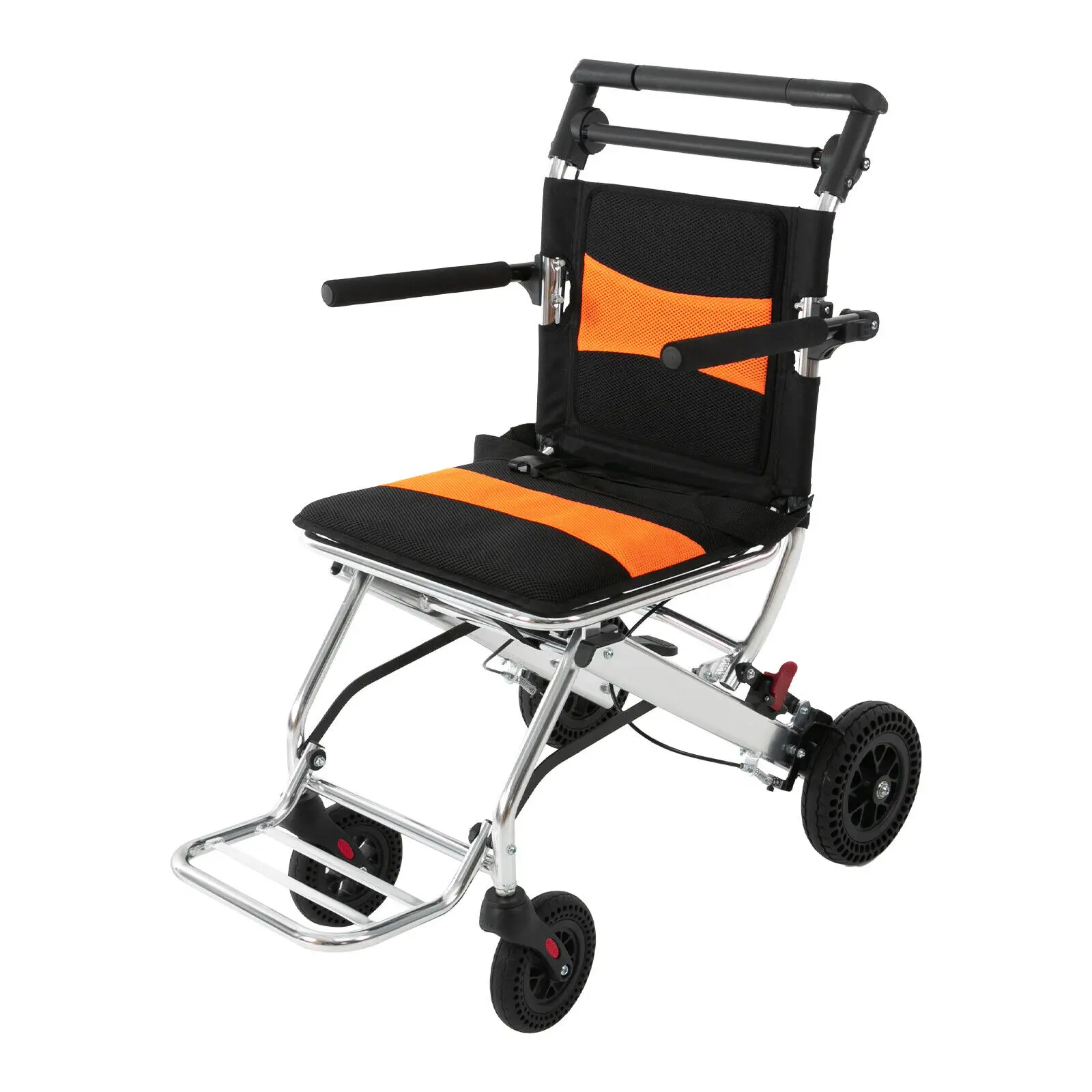 Bymaocar Portable Folding Wheelchair - Aluminum Frame for Seniors with 352.74lbs Load Capacity and Comfortable Mesh Seat