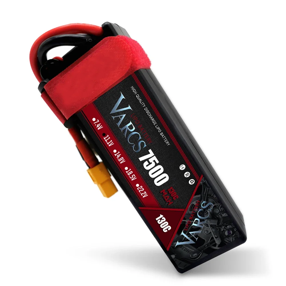 VARCS-Batterie Lipo 2S 3S 4S, 7500mAh 130C, avec compte 60 EC5 TRX T/DEANS, compte 90, compte 150, étui rigide pour Bumosquito RC, voiture, bateau, avion, 1/8