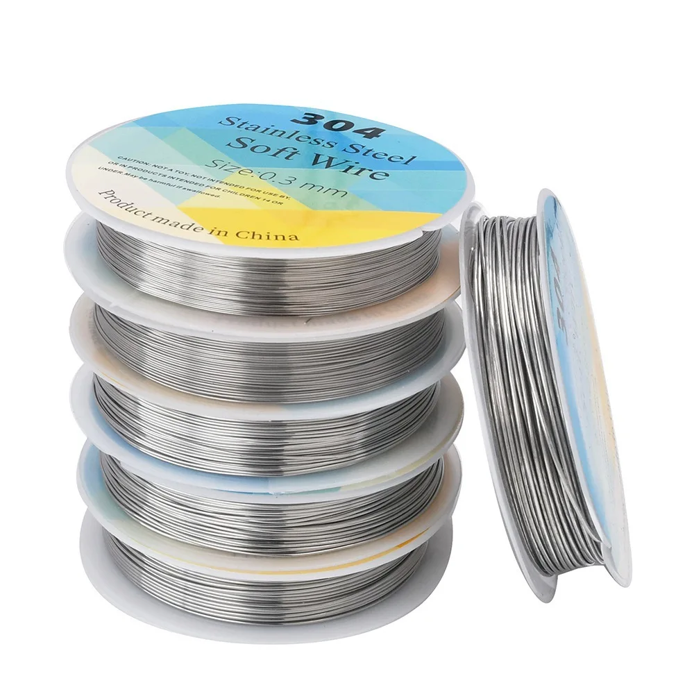 20,22,24,28 Gauge 304 Stainless Steel Wire Craft Bailing Wire Sculpting Wire For Bracelet Necklaces Jewelry Making Accessories