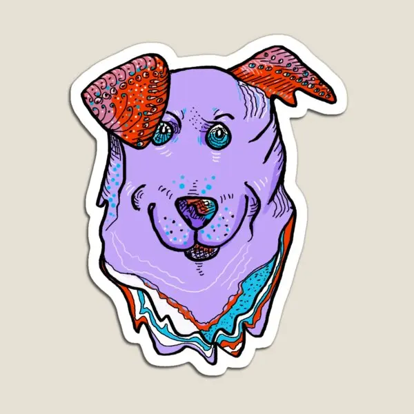 Purple Dog  Magnet Holder for Fridge Organizer Colorful Decor Cute Stickers Kids Toy Baby Children Magnetic Funny Home