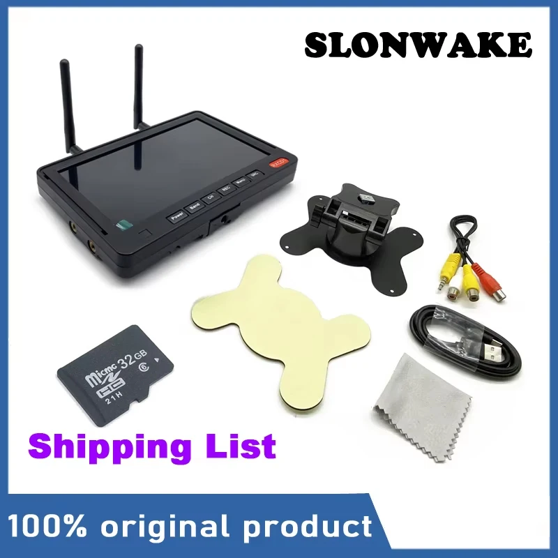 SLONWAKE 5.8G 56CH FPV 7-inch dual antenna display screen 1024*600px 600cd Memory card 32G TF is suitable for FPV DVR Receivier.