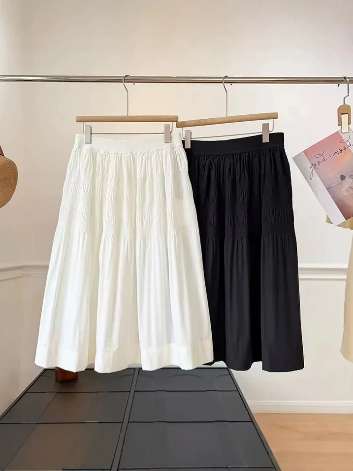

Dave&Di Summer New Women's Clothing Standard Version Layered Mid Length Skirt Skirt Woman Clothing Faldas Skirts