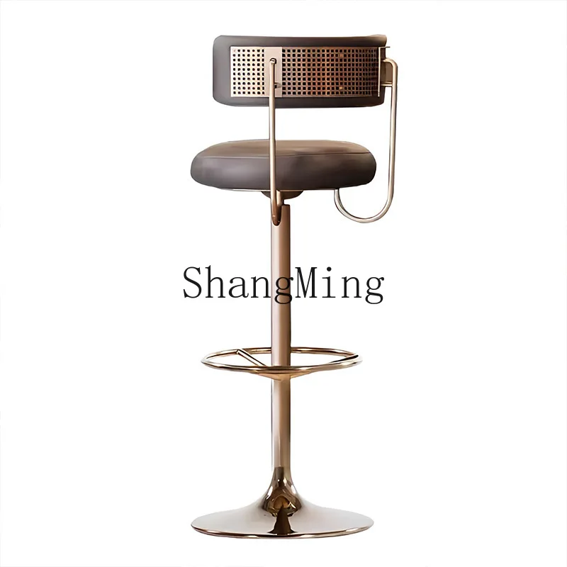 

FG light Luxury Rotating Bar Chair Premium Home Backrest Island Bar Minimalist Stainless Steel High Stool
