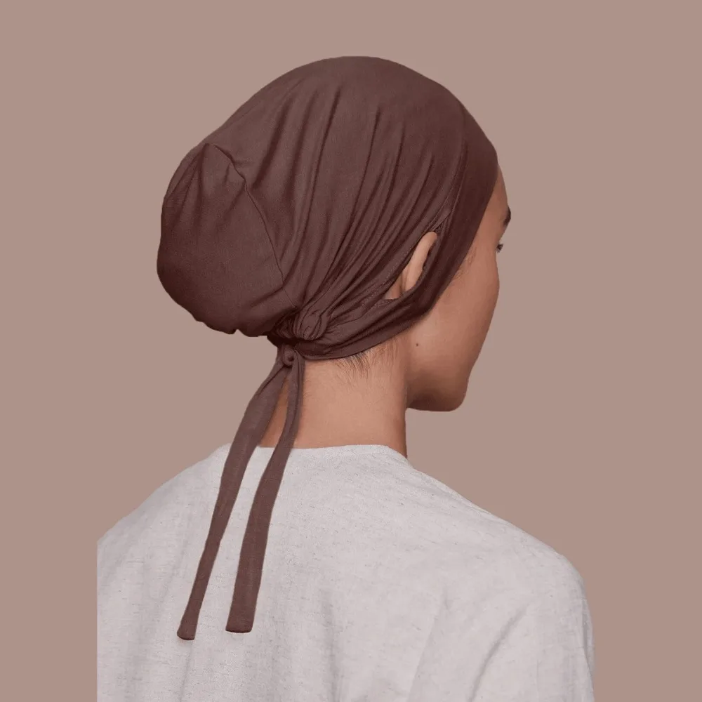 

Jersey Cotton Muslim Under Hijab Cap Solid Color with Ear Hole Inner Hijab Cap Femme Musulman Round Forehead Underscarf Bonnet
