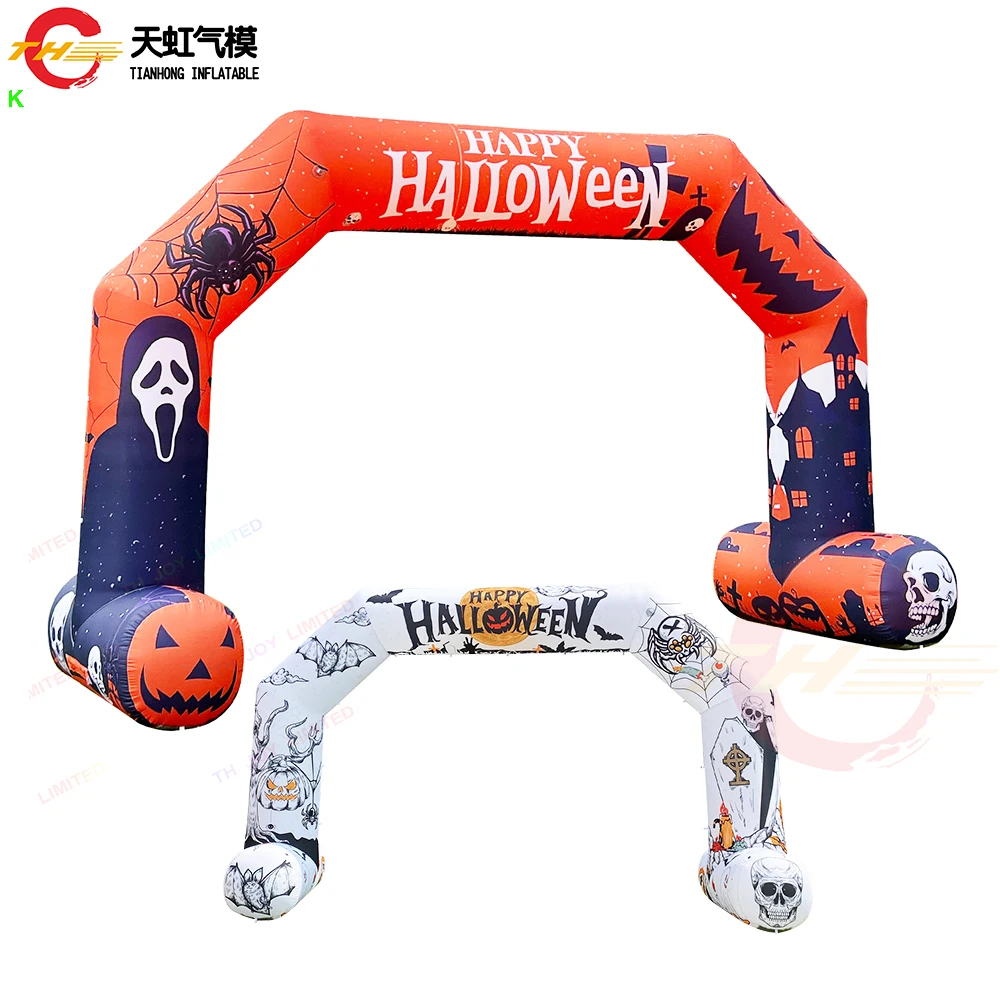 

Fast Air Shipping 4m/6m/8m Inflatable Halloween entrance arches Inflatable Arch Pumpkin Ghost Printing Gate with Blower