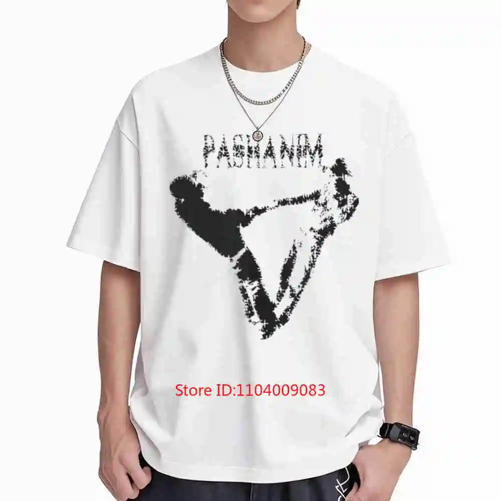 Pashanim Striking Black Text Short Sleeve Tee 100% Cotton T-Shirt
