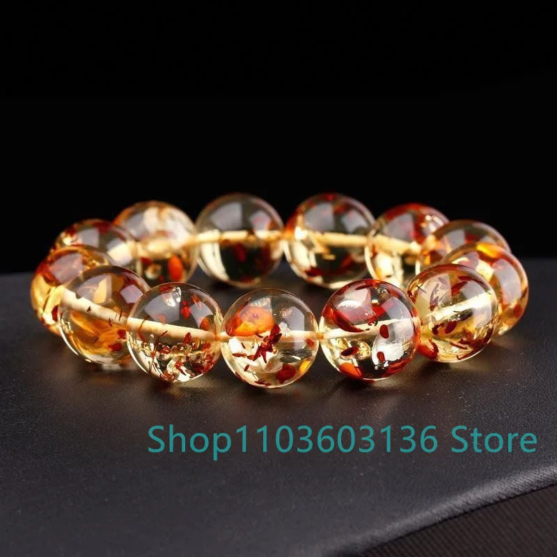 Amber Beeswax Flower-pearl Bracelet Bracelet 14mm Fashion New Men's and Women's Gifts