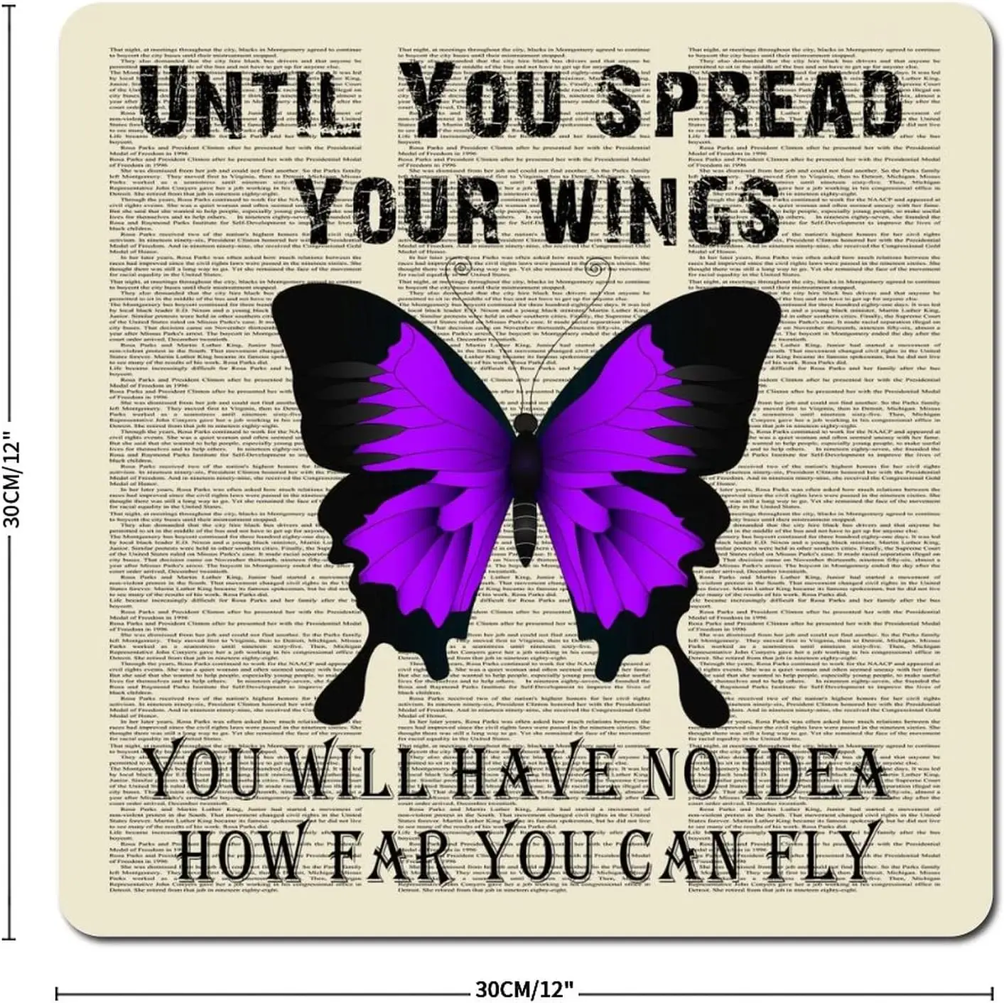 Until You Spread Your Wings Metal Sign Vintage Butterfly Newspaper Quotes Aluminum Sign Metal Wall Decor 12 Inch Custom