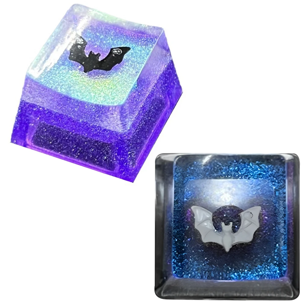 Resin Bat Keycap Halloween Keycap Handmade Novelty Artisan Keycap Translucently Keycaps for Cherry MX Mechanical Gaming Keyboard