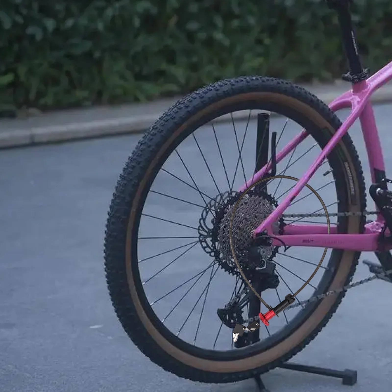 

Bike Lock Mountain Road-Bike Hidden Steel Cable Lock Portable Helmet Hidden Lock Key Lock Anti-theft Lock Bike Riding-Protection