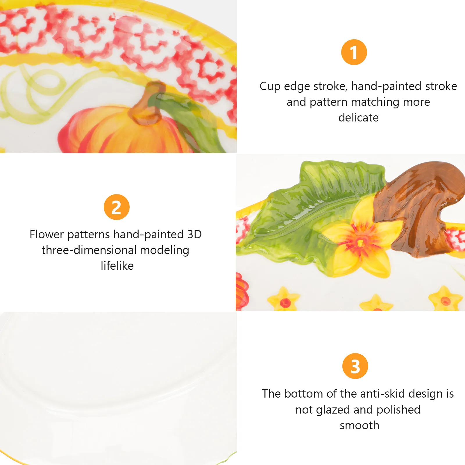 

Pumpkin Shape Ceramic Plate Smooth Surface for Halloween Candy Fruit Food Storage Kitchen Tableware Creative Pumpkin Tray