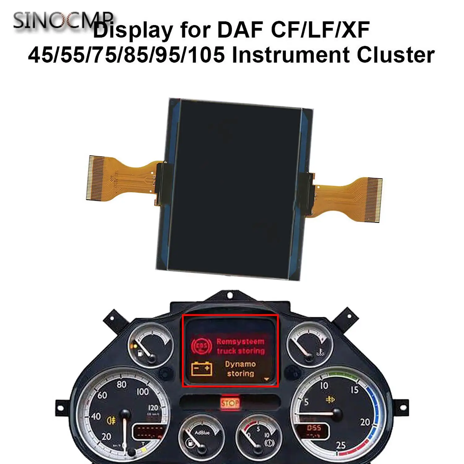 LCD Display 5010595267 1629662(2002) 155400001000 1372055 For DAF TRUCK Cluster For LF/ CF/ XF 45/55/75/85/95 Parts Replacement