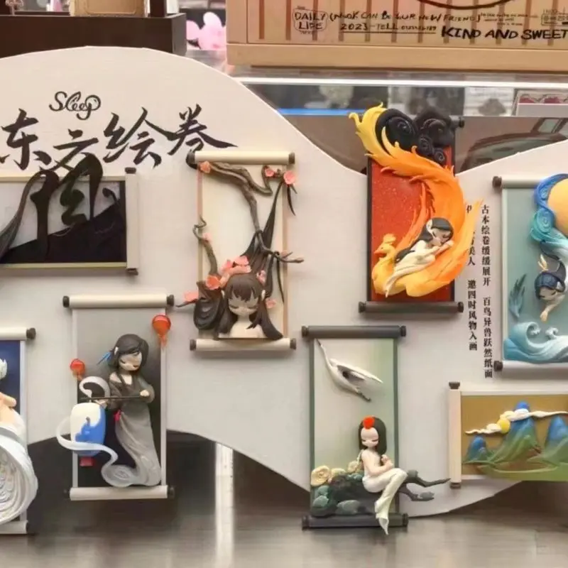 

Genuine Oriental Painted Roll Series Blind Box Trendy Toy Doll Refrigerator Sticker Chinese Style New Chinese Ornaments