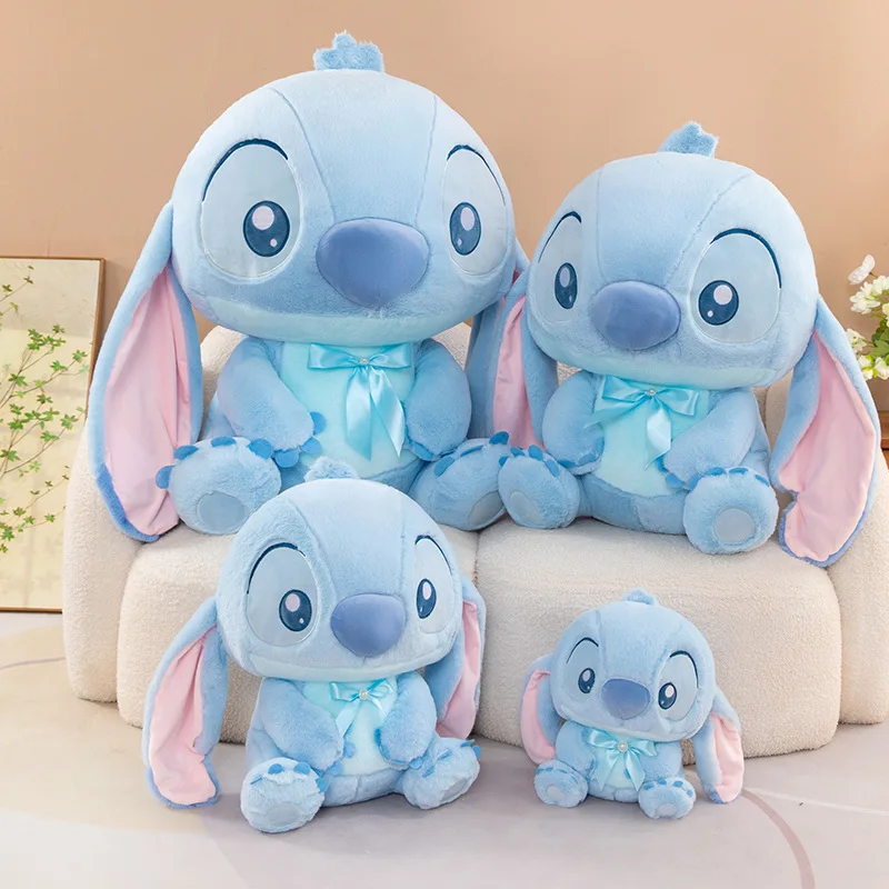 Disney Lilo & Stitch Plüschtiere, blaue Fliege, Kawaii-Anime-Plüschpuppen, Stitch, weich gefüllt, 25–85 cm, Geburtstagsgeschenke für Kinder