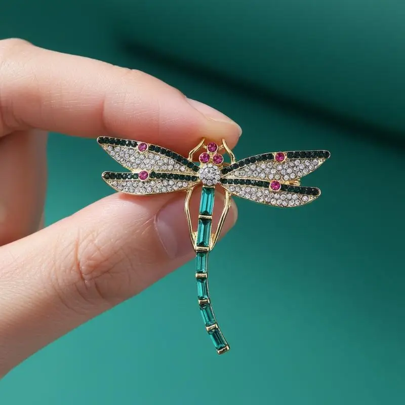 Modische Kristall-Brosche im Vintage-Stil mit Libelle, große Broschen für Damen, Anstecknadeln, Hochzeitsschmuck, Accessoires
