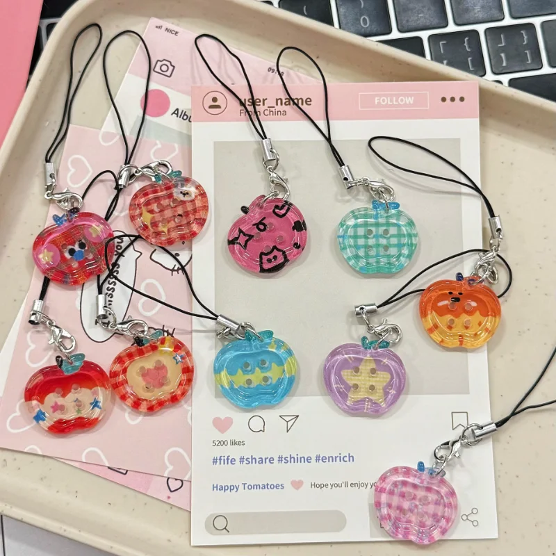 

Ретро японский студенческий короткий подвеска для телефона с кнопкой Apple, ремешок для телефона с милой кнопкой, брелок для ключей, подвеска для наушников, аксессуары для телефонов