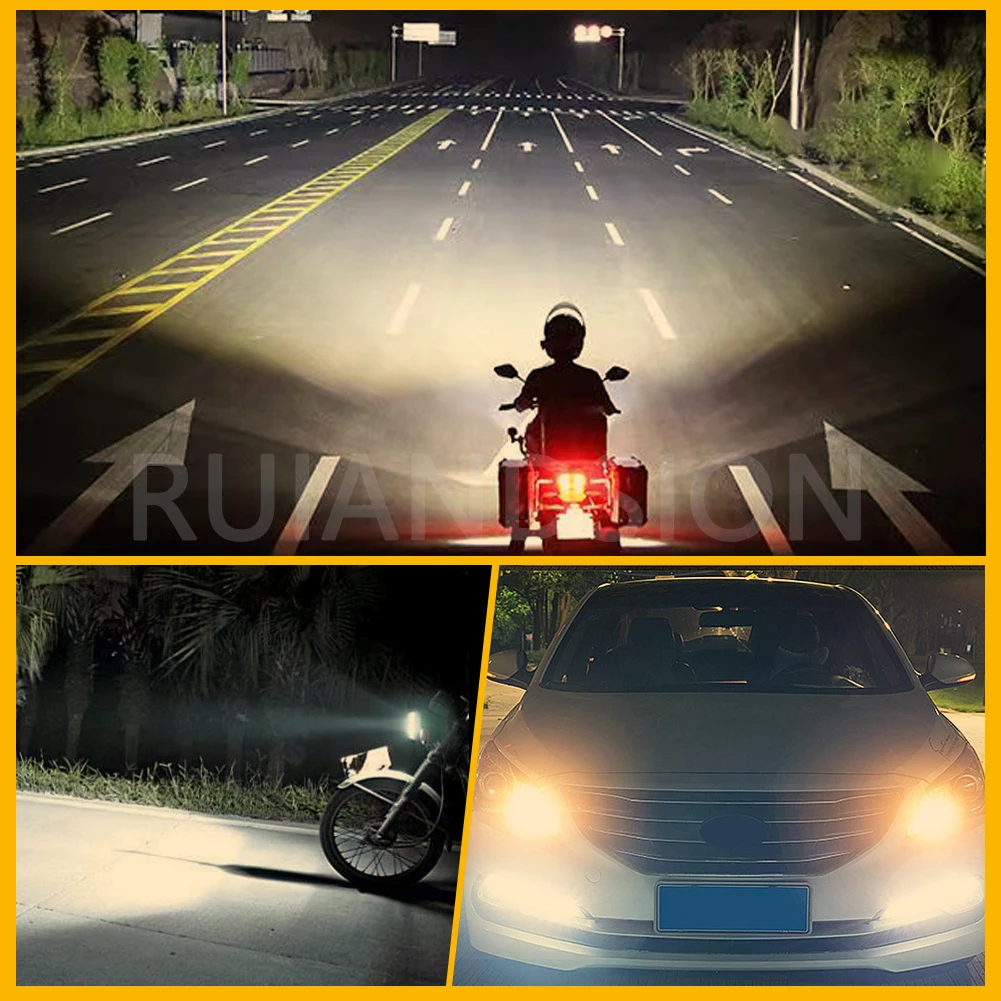 H4 CANBUS 9W Car Headlight LED Bulbs 9003 HB2 Fog Light DRL Driving Light Warm White Auto Motorcycle Headlamp Lamps AC 10-30V