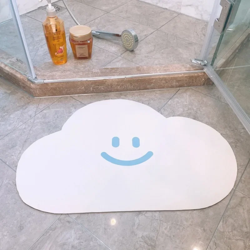 Cloud Shape Super Absorbent Bath Mat Rubber Bathroom Rug Non-slip Entrance Doormat Floor Mats Toilet Carpet Kitchen Area Rugs