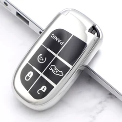 5 Button Car Key Cover Case Bag Fob Shell Holder for Jeep Renegade Compass Grand Cherokee for Chrysler 300C Wrangler Dodge