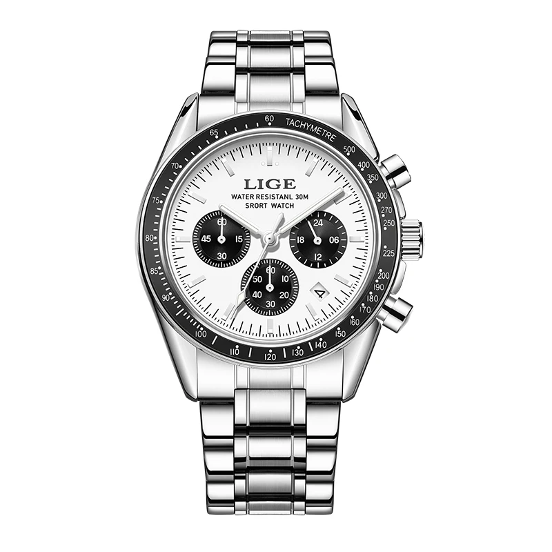 LIGE Top Brand Luxury Men Watches Luminous Calendar Business Quartz Watch Mens Sports Waterproof Stainless Steel Man Wristwatch image 3