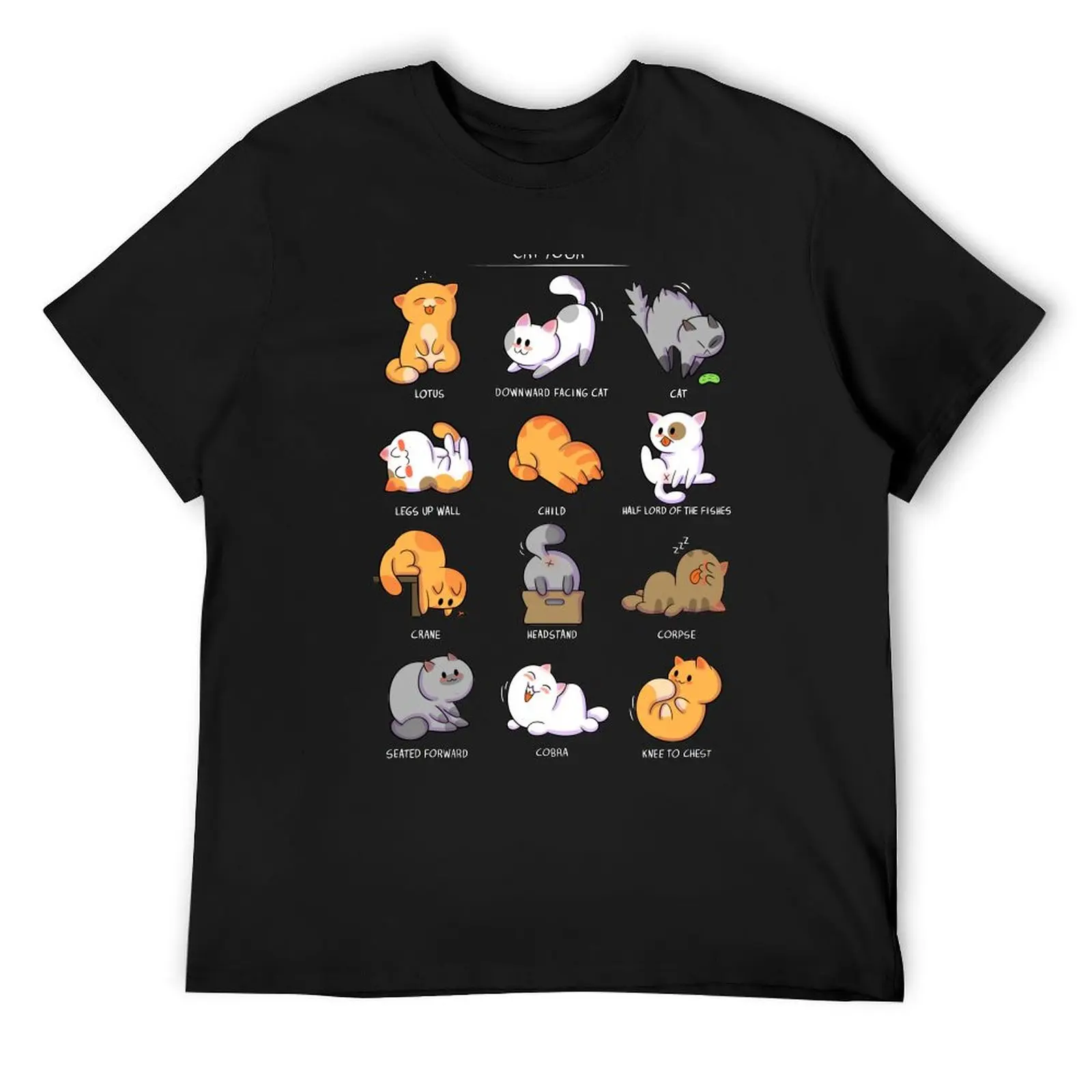 

Cat yoga T-Shirt summer tops cotton man t-shirts oversizeds mens t shirts