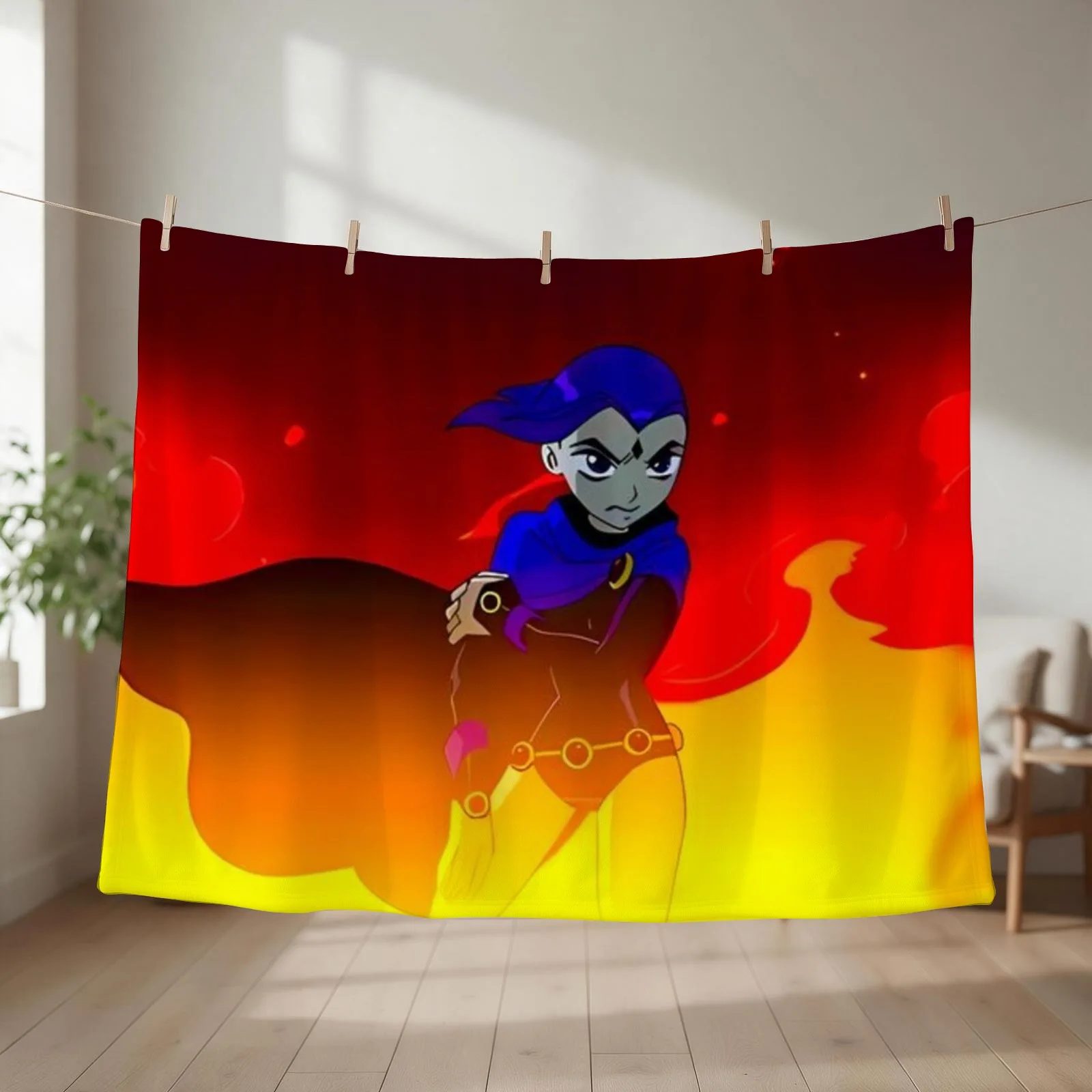 IN THE FIRE RAVEN Throw Blanket Hairy blankets and throws Extra Large Throw Plaid on the sofa Blankets