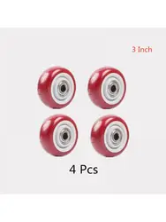 4  Pcs/Lot 3 Inch Polyurethane Universal Wheel Single Silent Trolley Caster Heavy Wear Resistant Directional