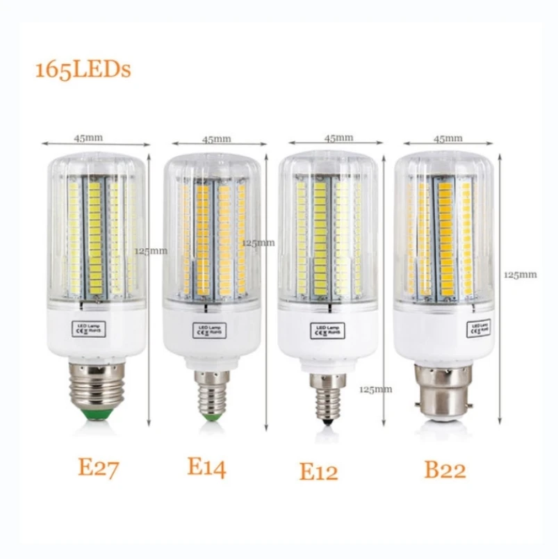 

LED Corn Light Bulbs E27 Screw Base SMD 5730 7W 12W - 30W 45W Ultra Bright Home Chandelier Table Lamp 30 42 - 136 165LEDs 220V