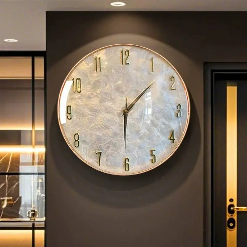 White Elegant Wall Clock Gold Unique Upgrade Nordic Luxury Digital Clock Bedroom Modern Design Relojes De Pared Home Decor Items
