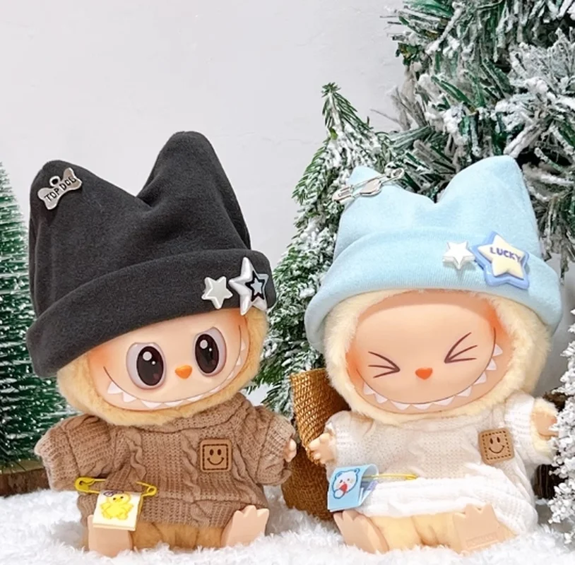 10/17cm 면 인형에 적합한 옷 비닐 인형 모자 후드 스웨터 세트 인형 액세서리 변경 복장 선물