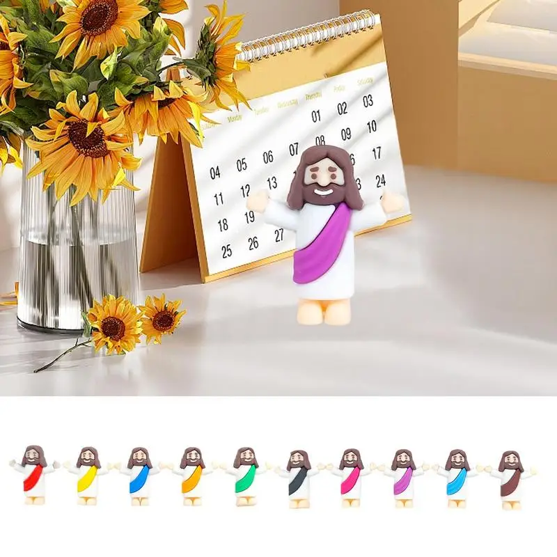 Мини-статуя Иисуса, пасхальное украшение, религиозная фигурка Иисуса, спаситель, крошечная кукла Иисуса, украшение для домашнего рабочего стола, пасхальные принадлежности