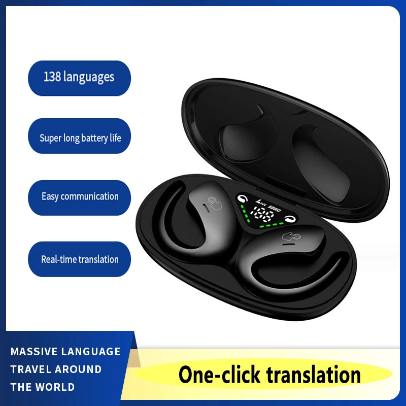 

Translation Headphones 144 Languages Instant Translate Smart Voice Translator Wireless Bluetooth-compatible Translator Earphone