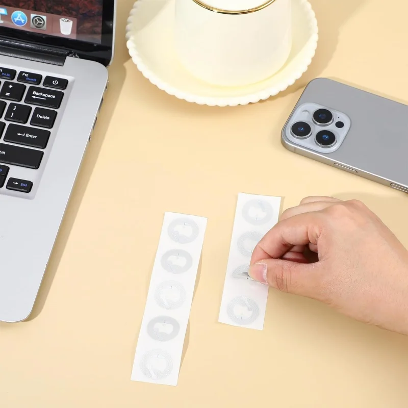 Ntag213 NFC Stickers Programmable Rewritable RFID Tags 144 Bytes Memory Adhesive Labels for NFC Enabled Smartphones Devices