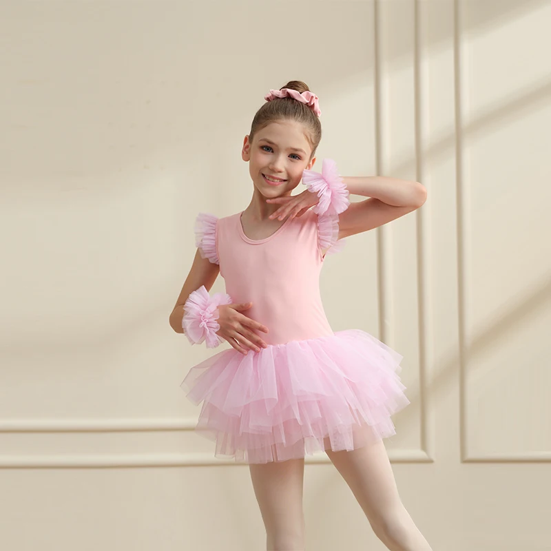 Dziewczęca sukienka baletowa bez rękawów z tutu, zapinana na zatrzaski w kroku, strój baletowy, urocza sukienka baletowa z tutu dla dzieci.