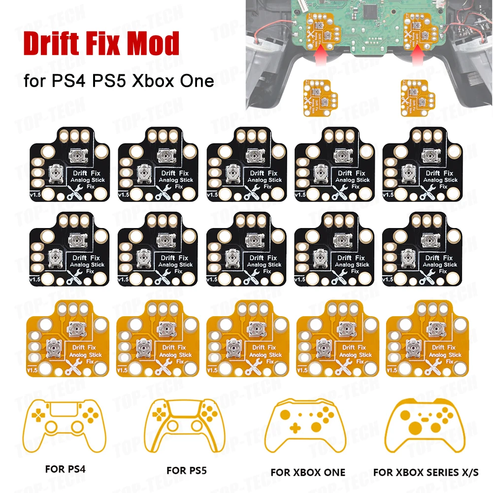 1/2/4/10pcs Controller Analog Thumb Stick Drift Fix Mod for PS5 / PS4 / Xbox One Universal Gamepad Joystick Drift Repair Board