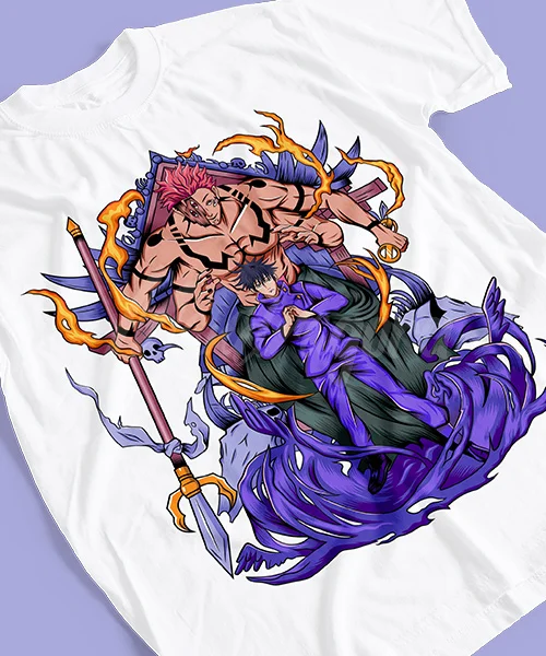 T-shirt For Anime Jujutsu Kaisen Megumi Fushiguro & Ryomen Sukuna