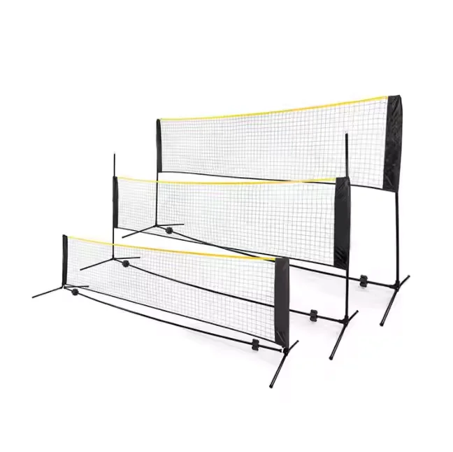 

Portable Adjustable Badminton Net Set Multi-functional Volleyball Net Support Extended Net with Folding Steel Pipe