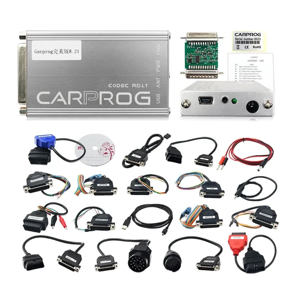Carprog 13.77-Ensemble Complet avec 21 Cave Car Prog V8.21, Keygen Gratuit, Airbag, Radio, IMMO, Dash, ECU, Outil de Réparation,