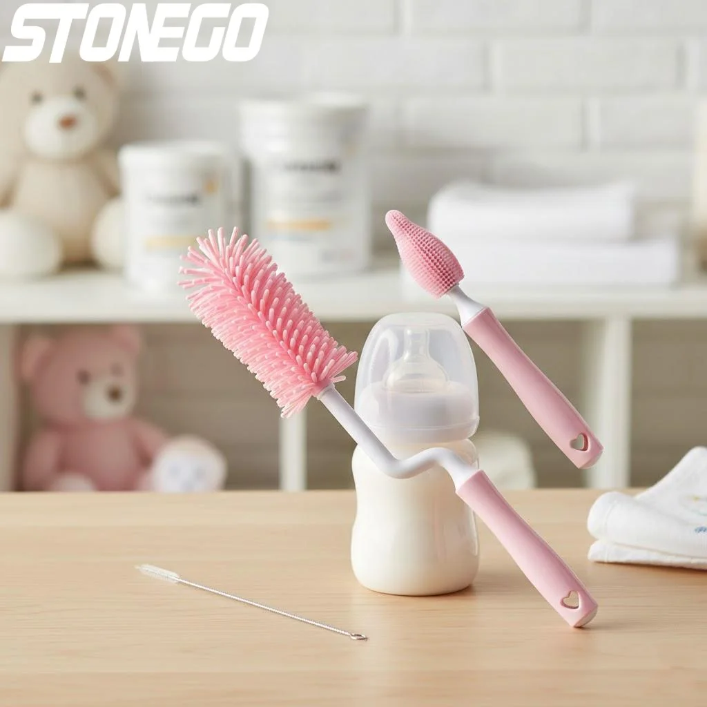 

Набор силиконовых щеток для чистки детских бутылочек с вращением на 360 градусов, 3 шт., для чистки сосок и принадлежностей для кормления младенцев