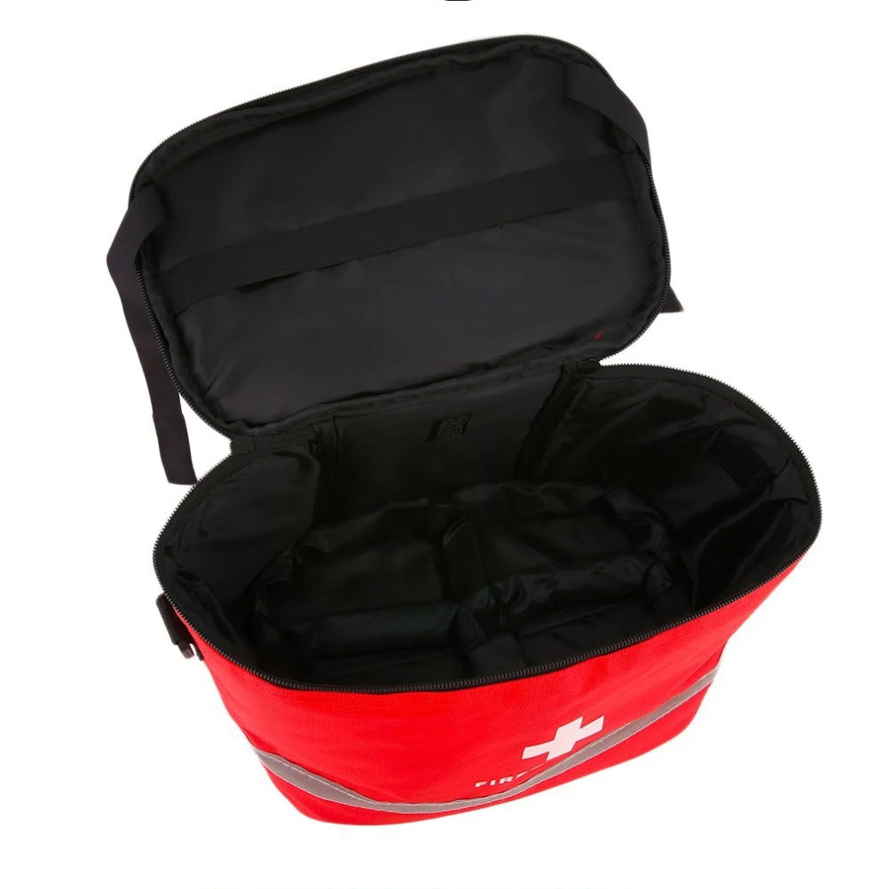 

Cylinder Shape First Aid Bag Portable Red Emergency Survival Kit Handheld Shoulder Strap Outdoor Medical Accessories