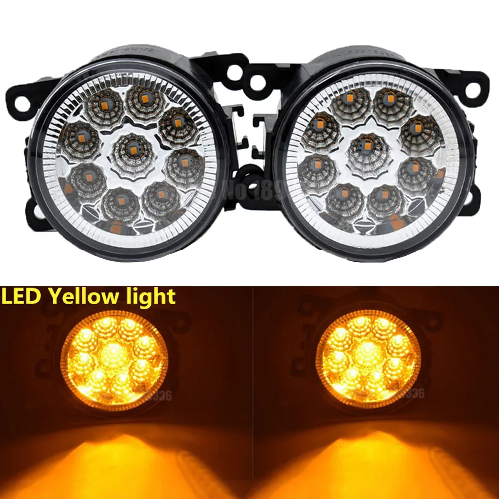 1Pair LED Front Fog Lights For Ford Fiesta MK7 2010 Car Styling Round Bumper DRL Daytime Running Driving Fog Lamps